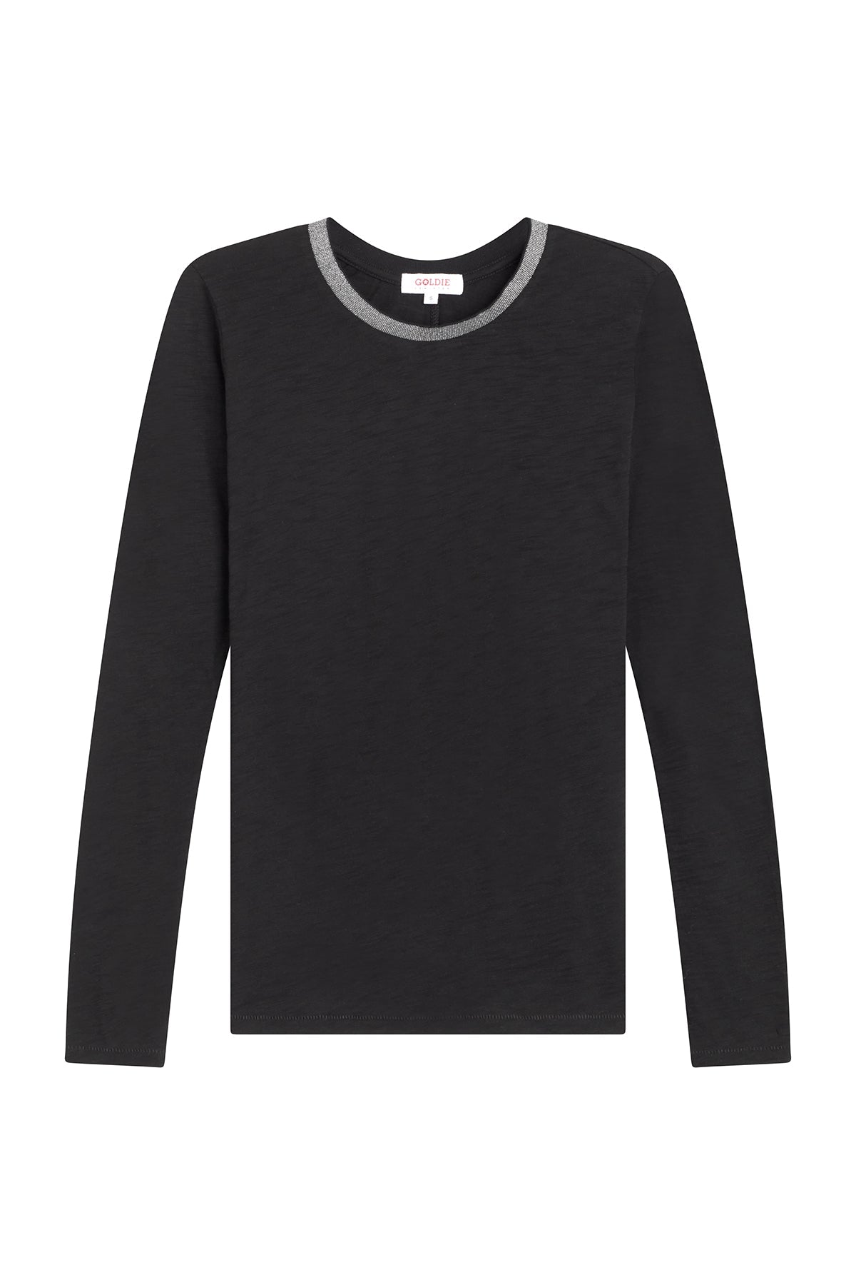 Long Sleeve Pavé Ringer Tee - Goldie LeWinter #color_black