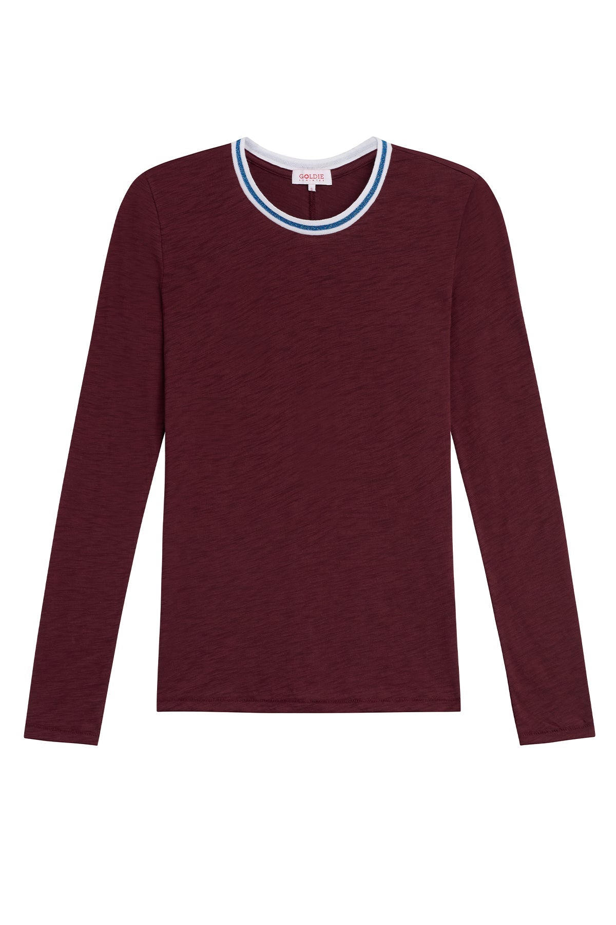 Long Sleeve Shimmer Tipped Ringer Tee