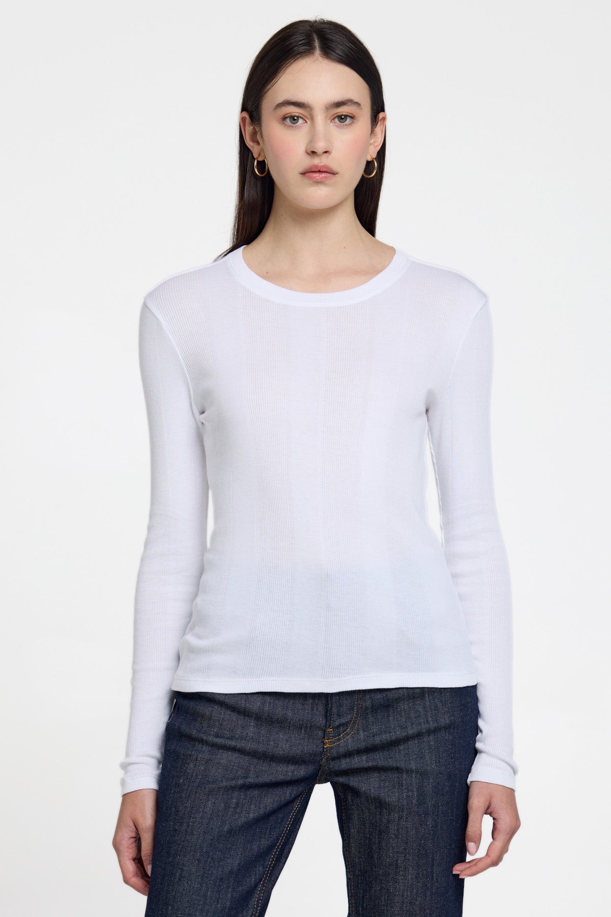 Long Sleeve Variegated Rib Tee - Goldie LeWinter