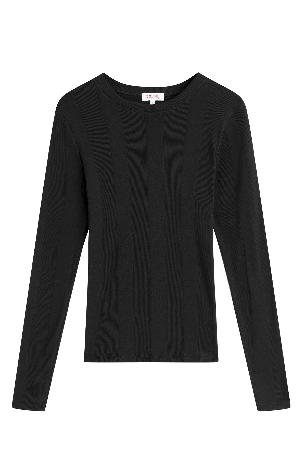 Long Sleeve Variegated Rib Tee - Goldie LeWinter #color_black
