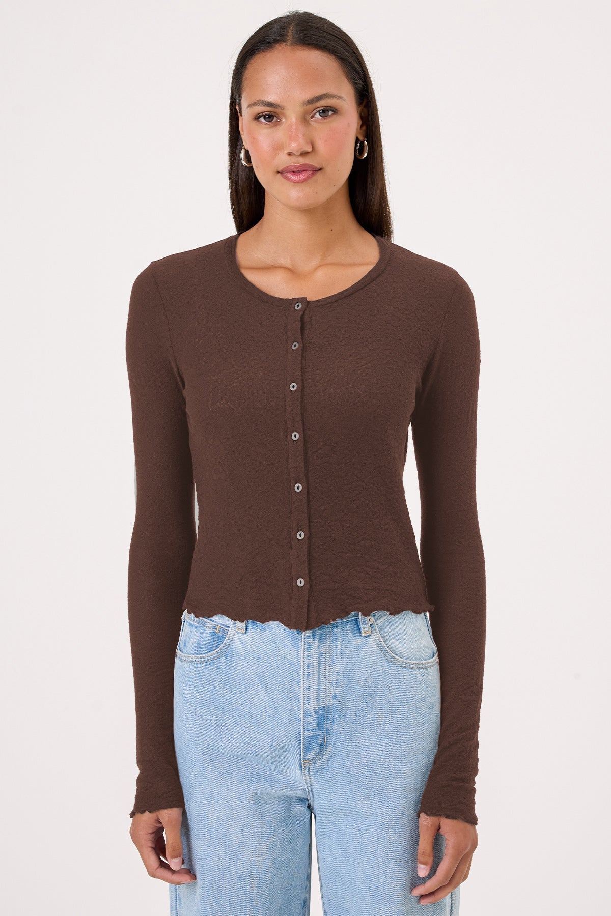 Love Story Cardigan - Goldie LeWinter #color_french roast