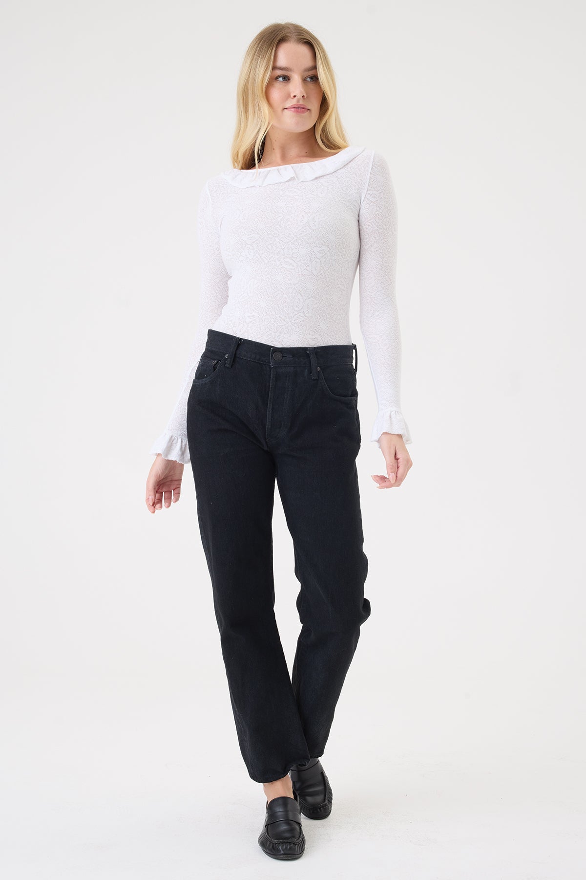 Love Story Ruffle Top - Goldie LeWinter #color_white