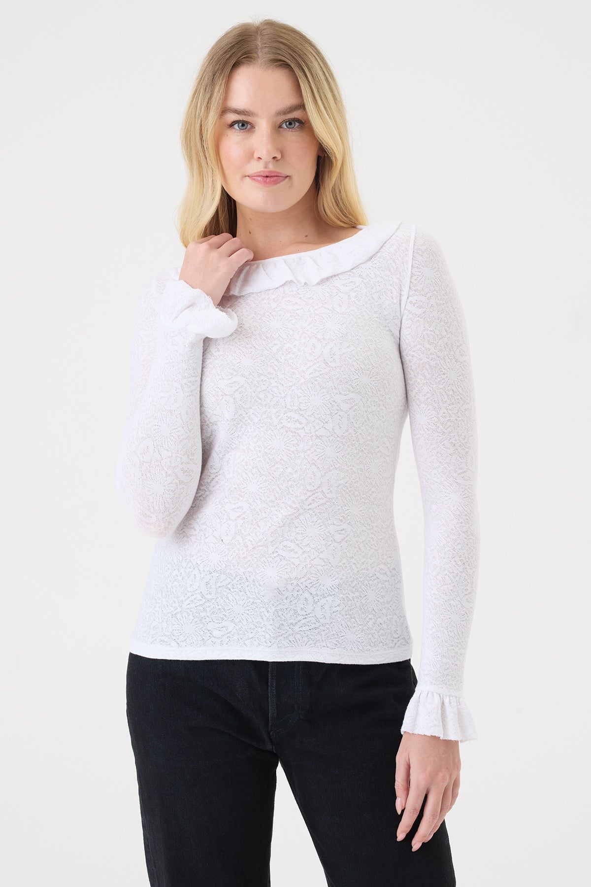 Love Story Ruffle Top - Goldie LeWinter #color_white