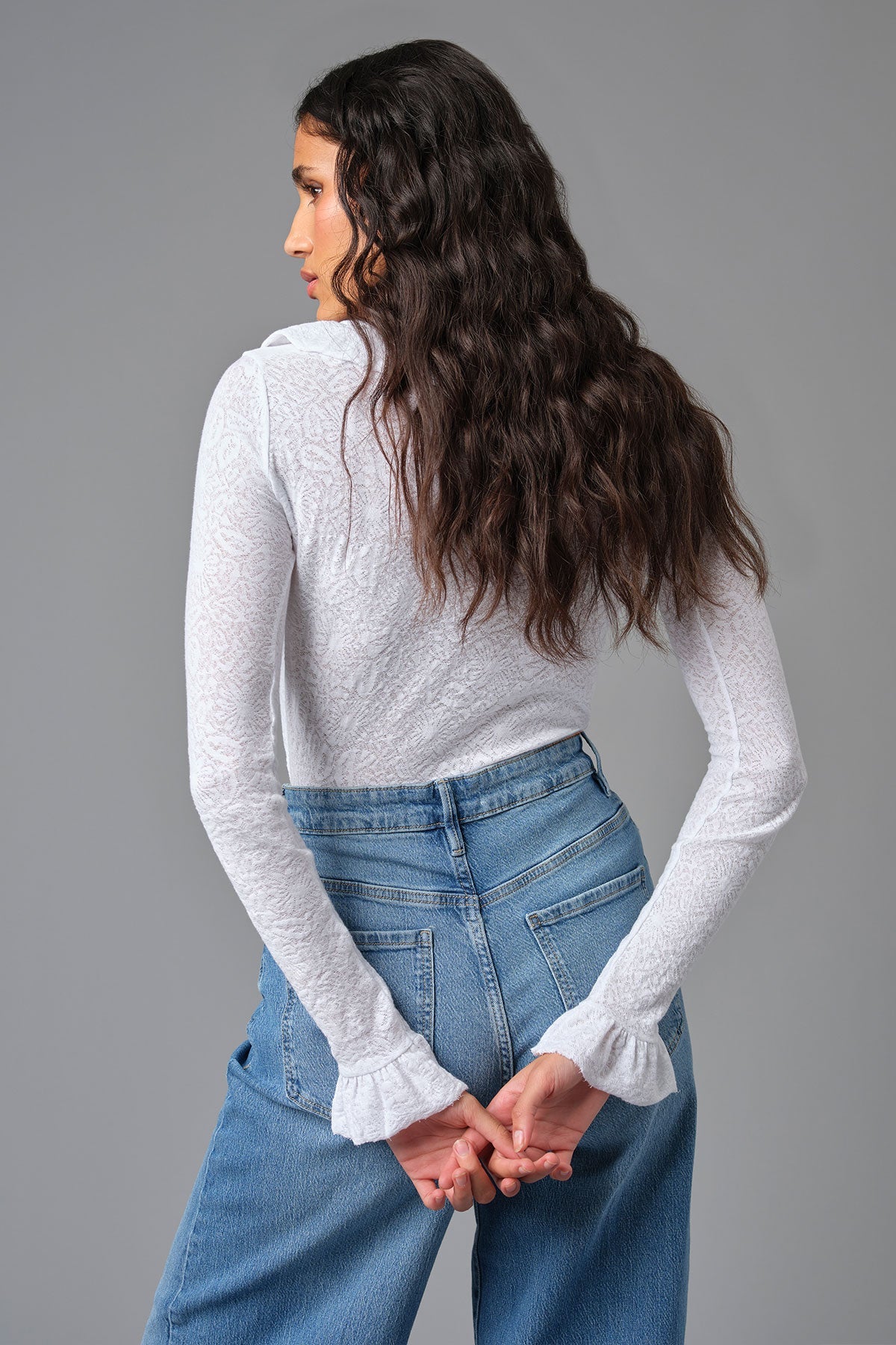 Love Story Ruffle Top - Goldie LeWinter #color_white