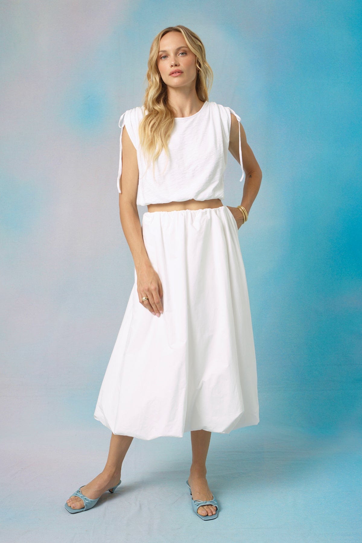 Marianna Bubble Top - Goldie LeWinter #color_white