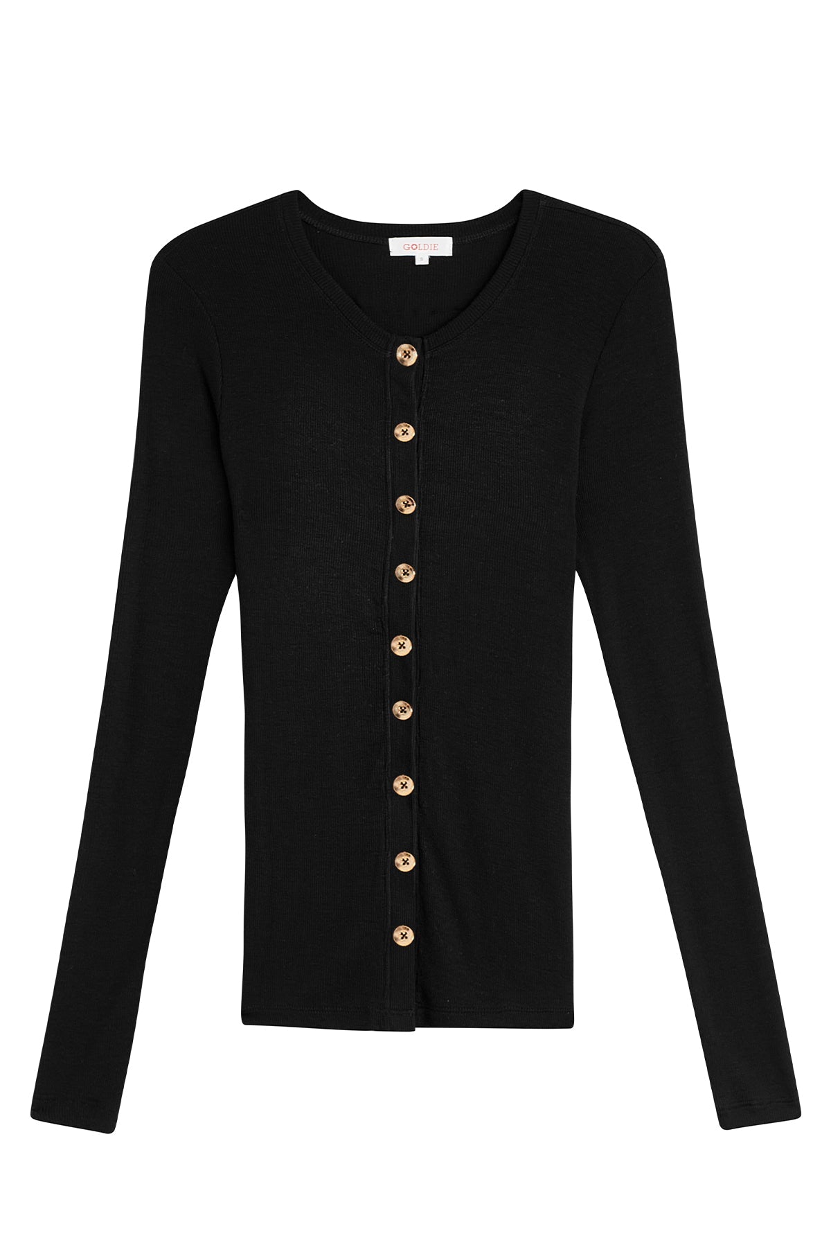 Marina Ribbed Cardigan - Goldie LeWinter #color_black