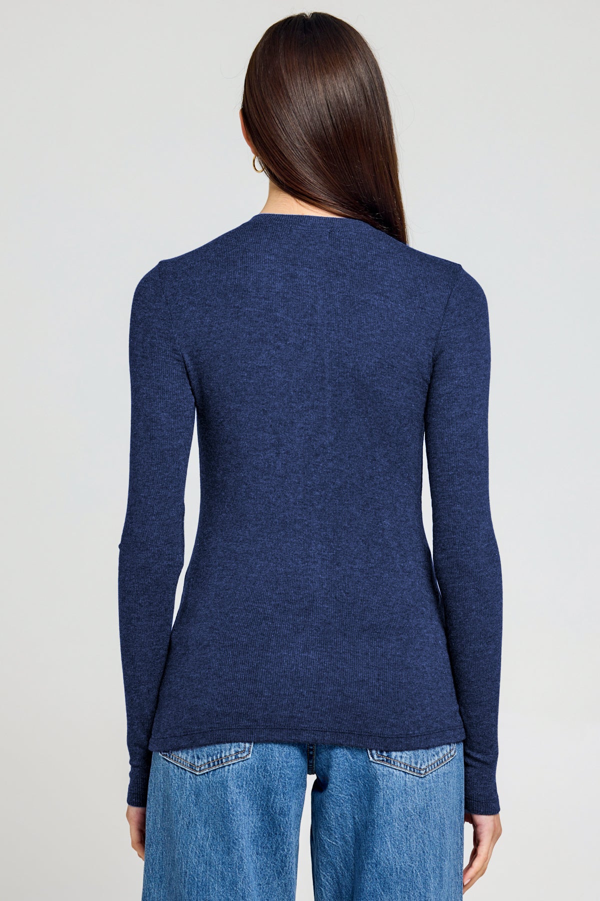 Marina Ribbed Cardigan - Goldie LeWinter #color_navy heather - limited edition