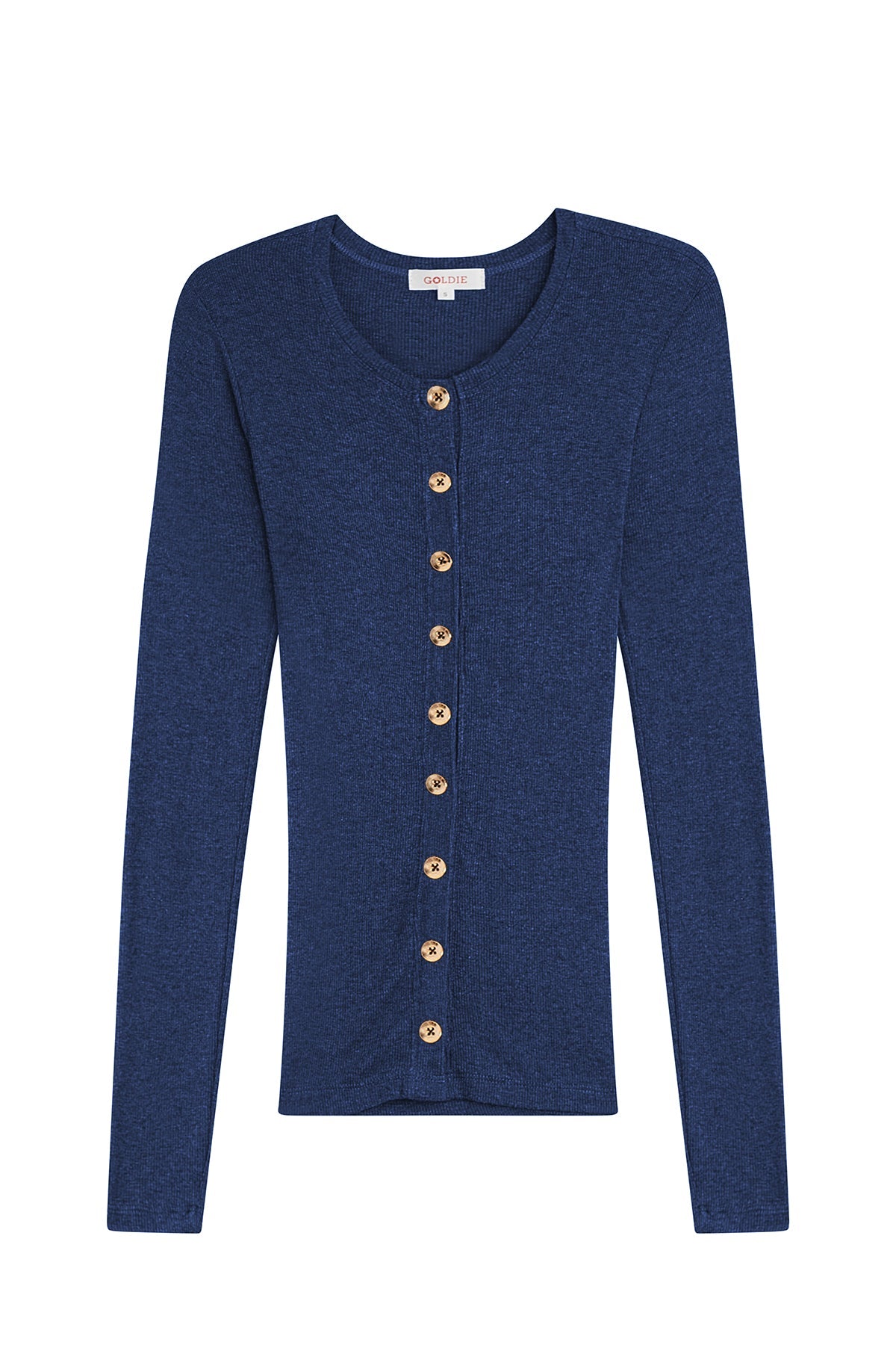 Marina Ribbed Cardigan - Goldie LeWinter #color_navy heather - limited edition
