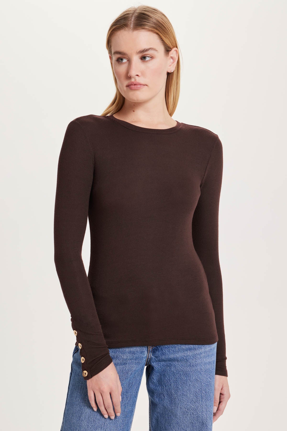 Marina Ribbed Top - Goldie LeWinter #color_coffee - limited edition