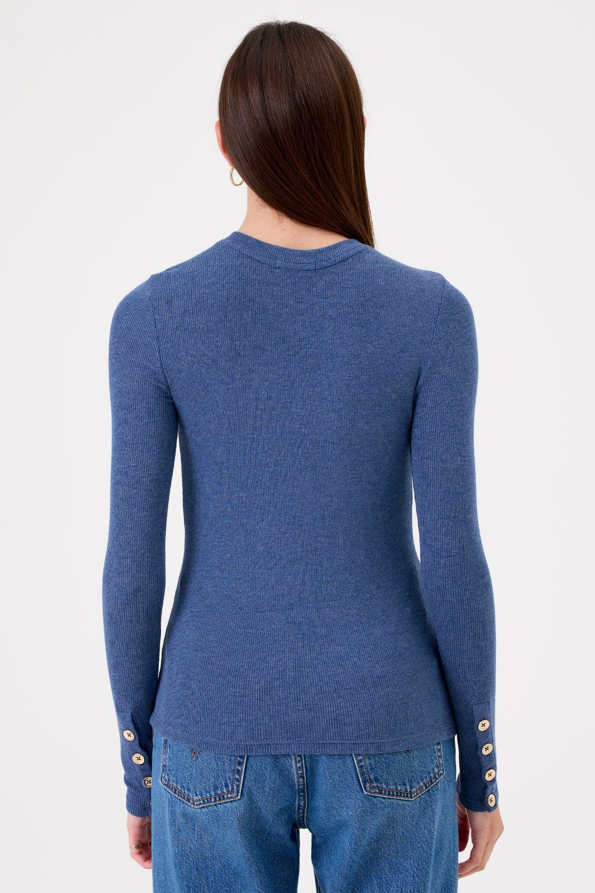 Marina Ribbed Top - Goldie LeWinter #color_denim heather - limited edition