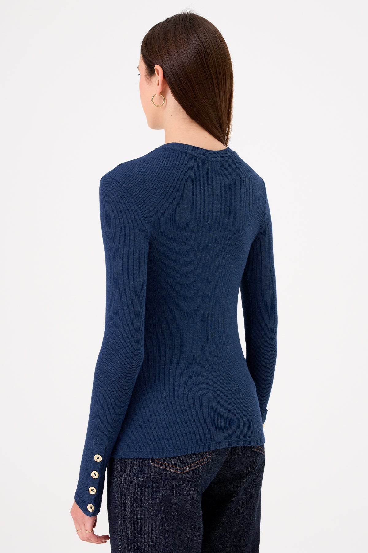 Marina Ribbed Top - Goldie LeWinter #color_navy heather - limited edition