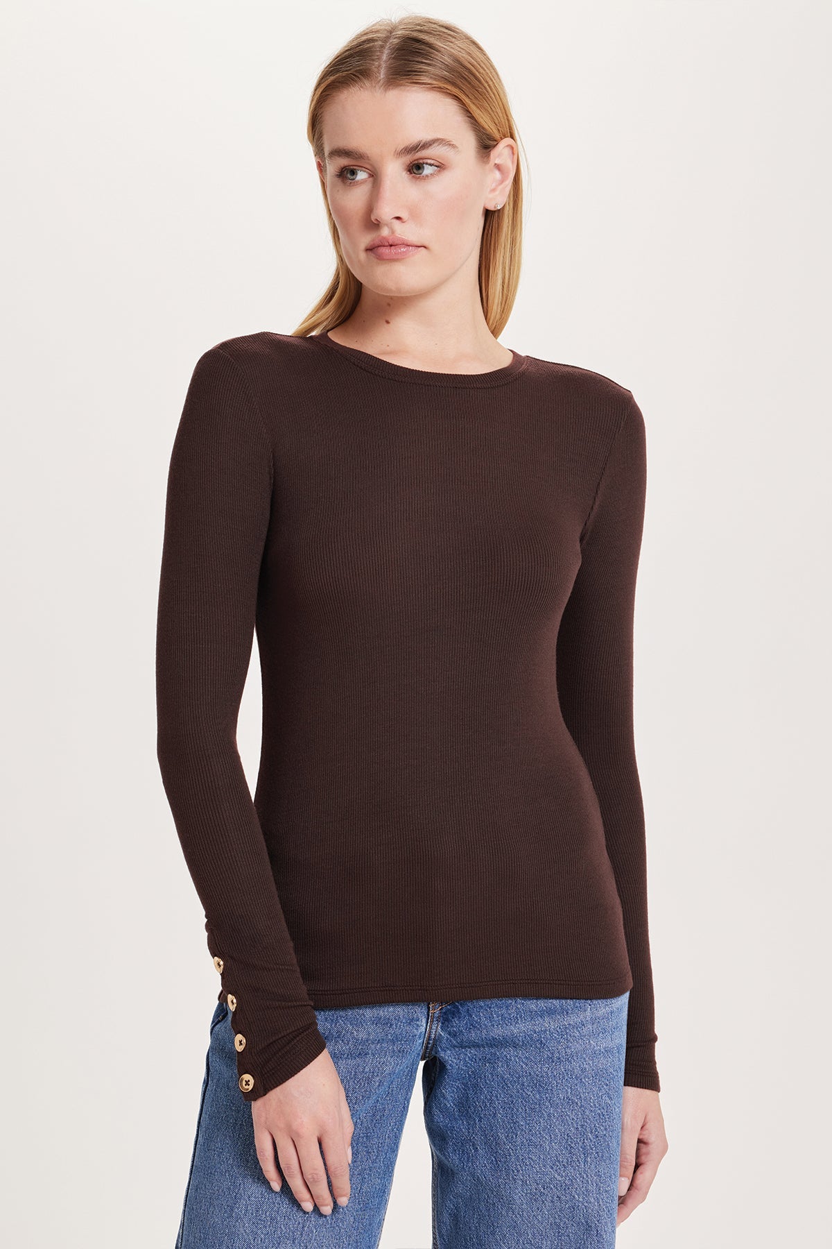 Marina Ribbed Top - Goldie LeWinter #color_coffee - limited edition