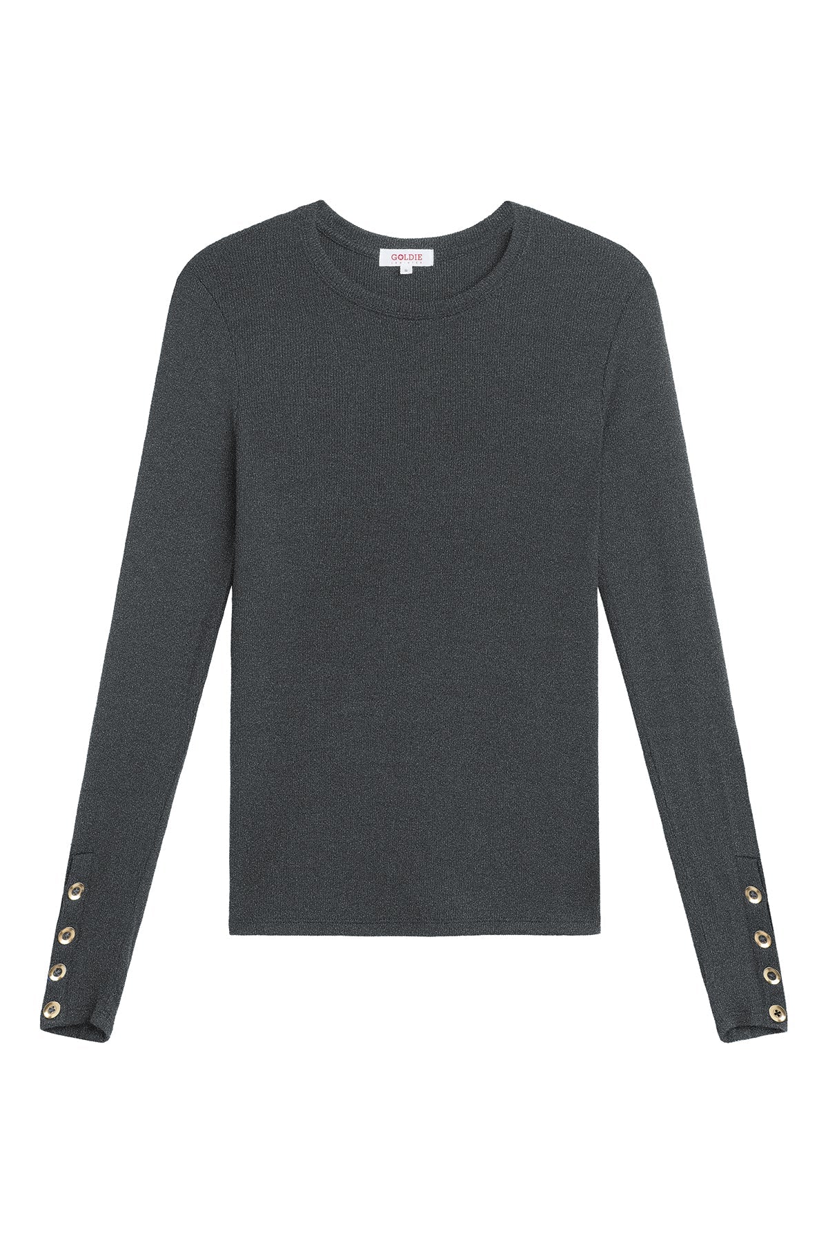 Marina Ribbed Top - Goldie LeWinter #color_charcoal heather