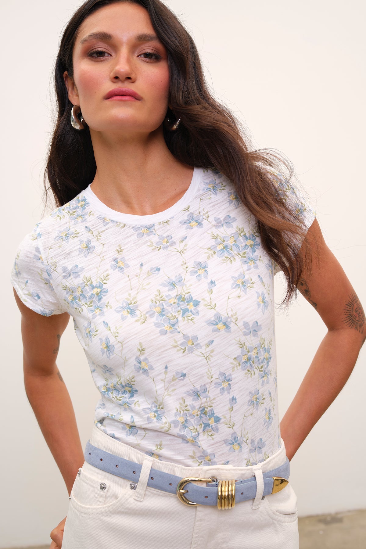 Meadow Ringer Tee - Goldie LeWinter #color_bluebell - limited edition