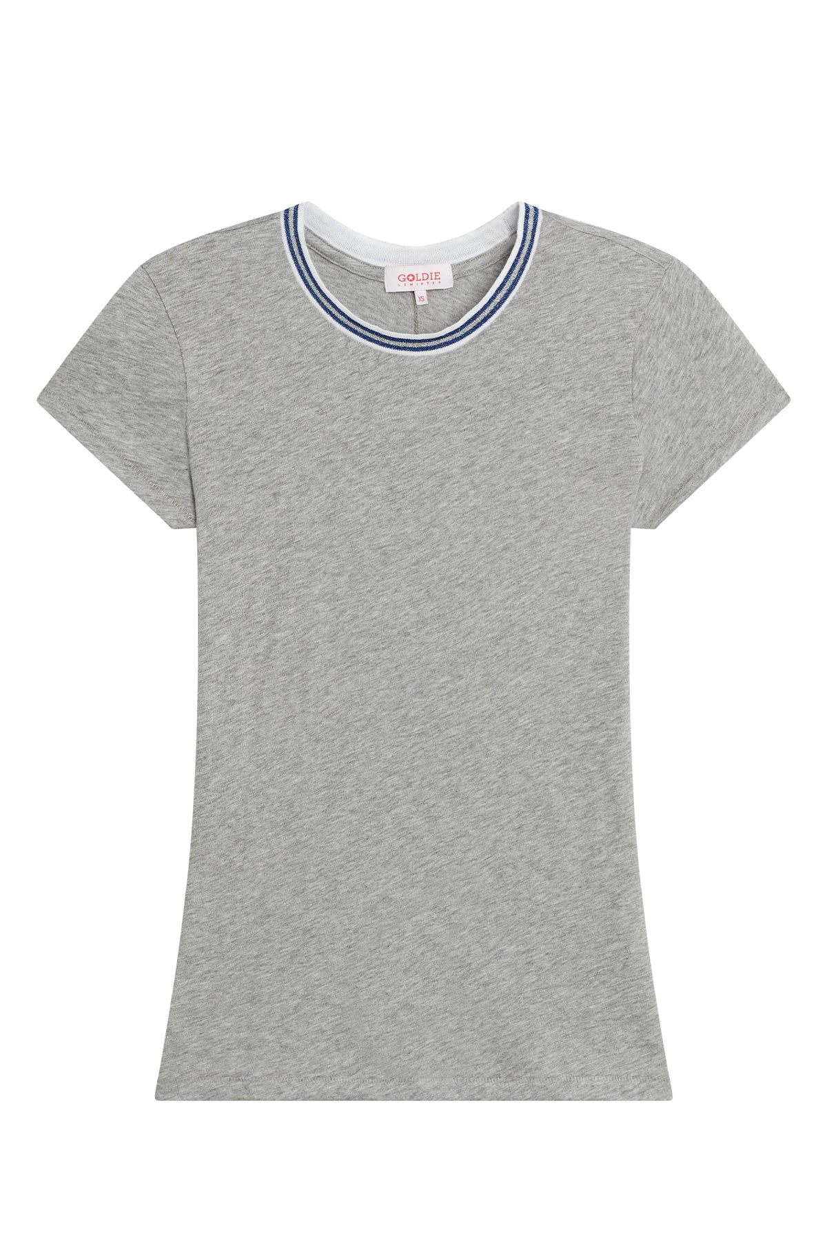 Metallic Tipped Ringer Tee - Goldie LeWinter #color_gray heather