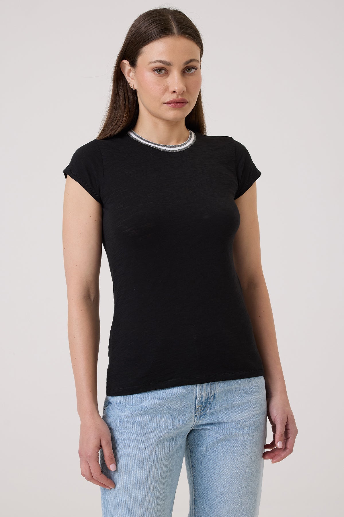Midnight Shimmer Tipped Ringer Tee