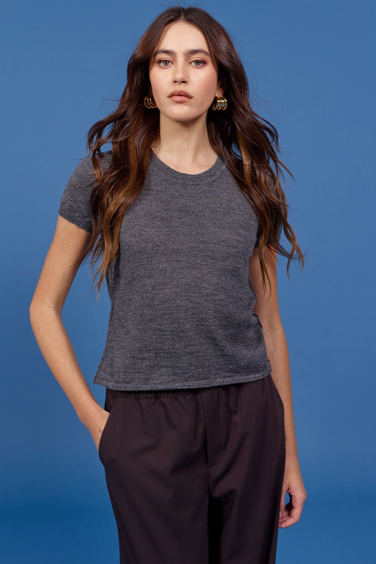 Mina Tee - Goldie LeWinter #color_charcoal heather