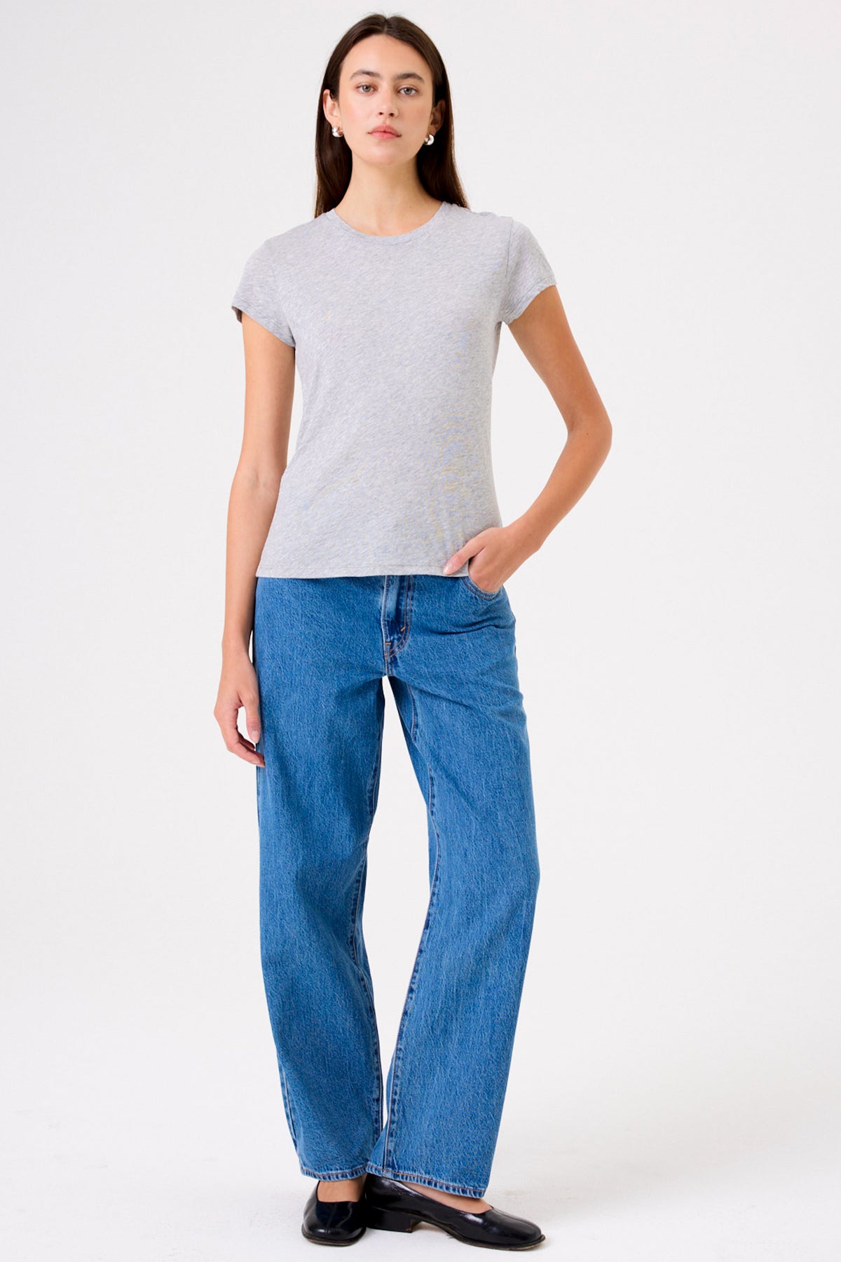 Organic Crew Neck Tee - Goldie LeWinter #color_gray heather