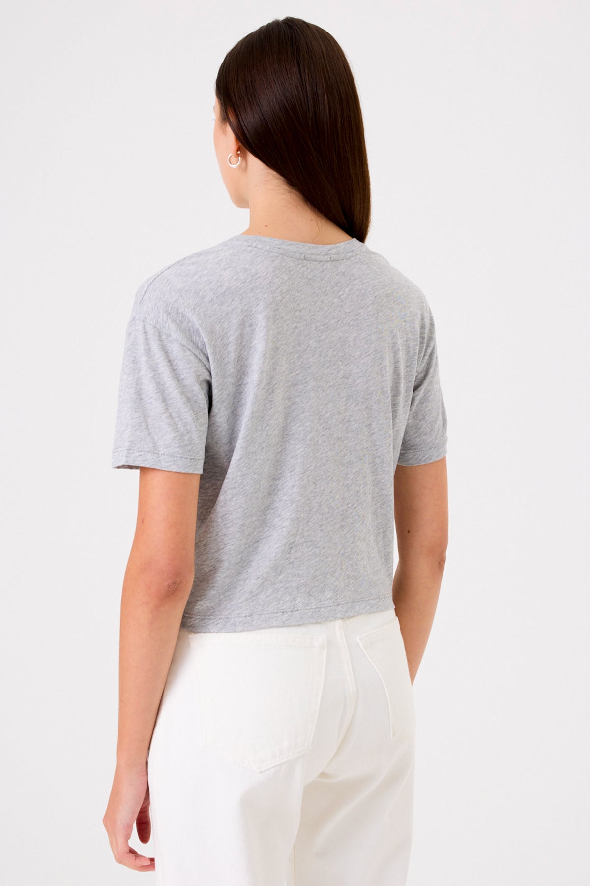 Organic Crop Girlfriend Tee - Goldie LeWinter #color_gray heather
