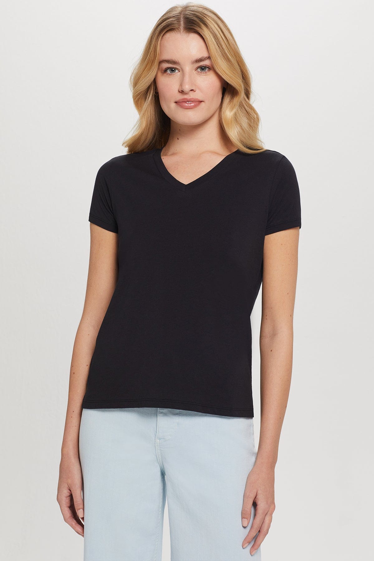Organic V Neck Boy Tee - Goldie LeWinter #color_black