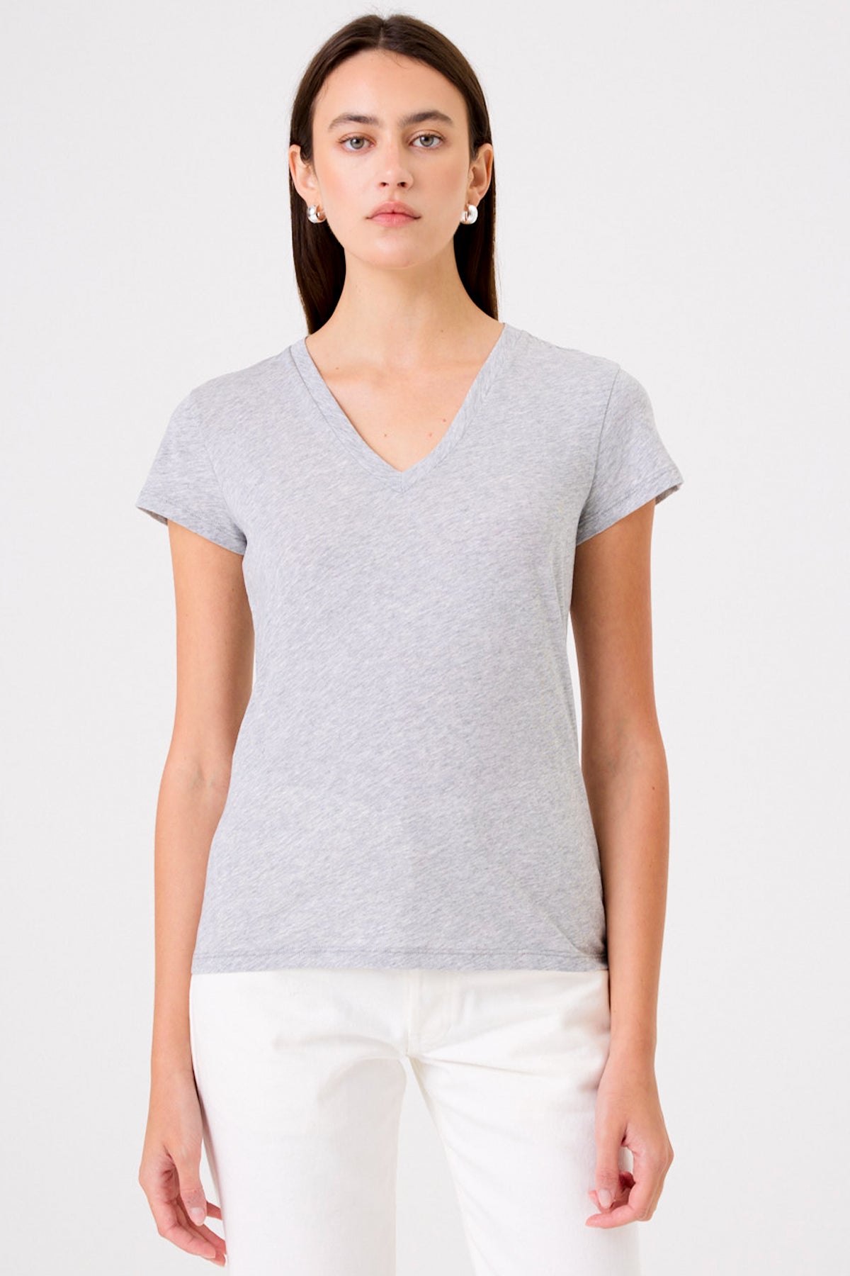 Organic V Neck Tee - Goldie LeWinter #color_gray heather