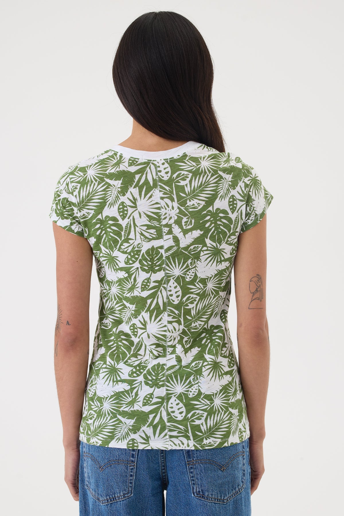 Paradise Ringer Tee - Goldie LeWinter #color_palm - limited edition