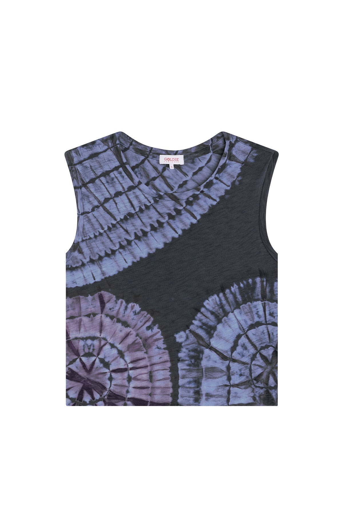 Patchwork Tie Dye Crop Tank - Goldie LeWinter #color_charcoal heather