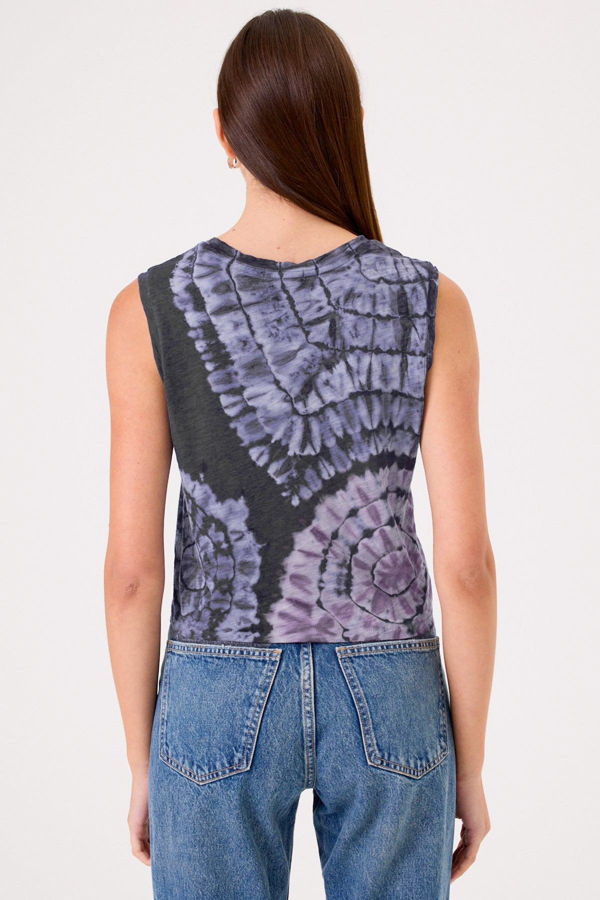Patchwork Tie Dye Crop Tank - Goldie LeWinter #color_charcoal heather
