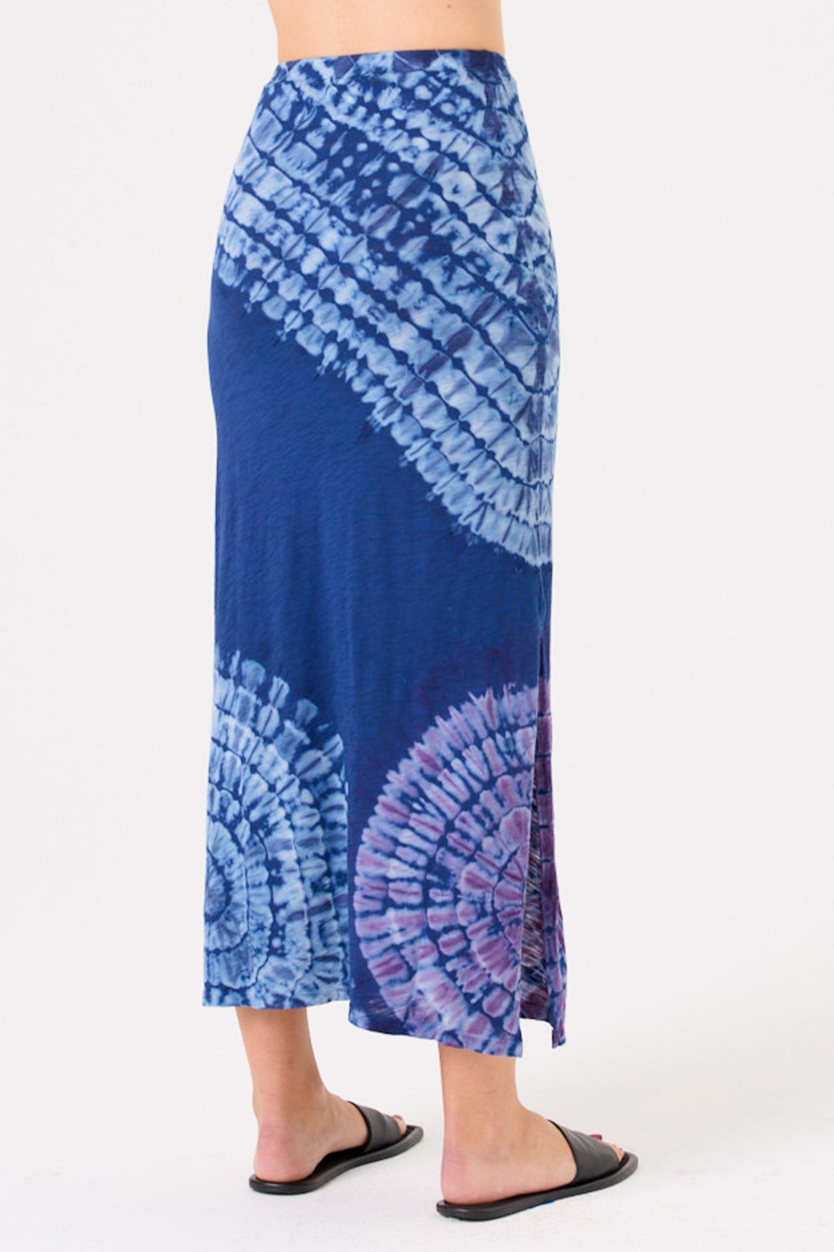 Patchwork Tie Dye Maxi Skirt - Goldie LeWinter #color_estate blue - limited edition