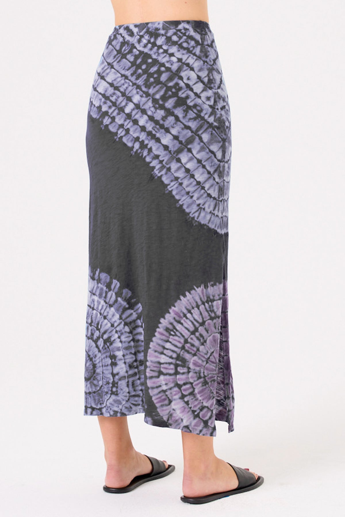 Patchwork Tie Dye Maxi Skirt - Goldie LeWinter #color_charcoal heather