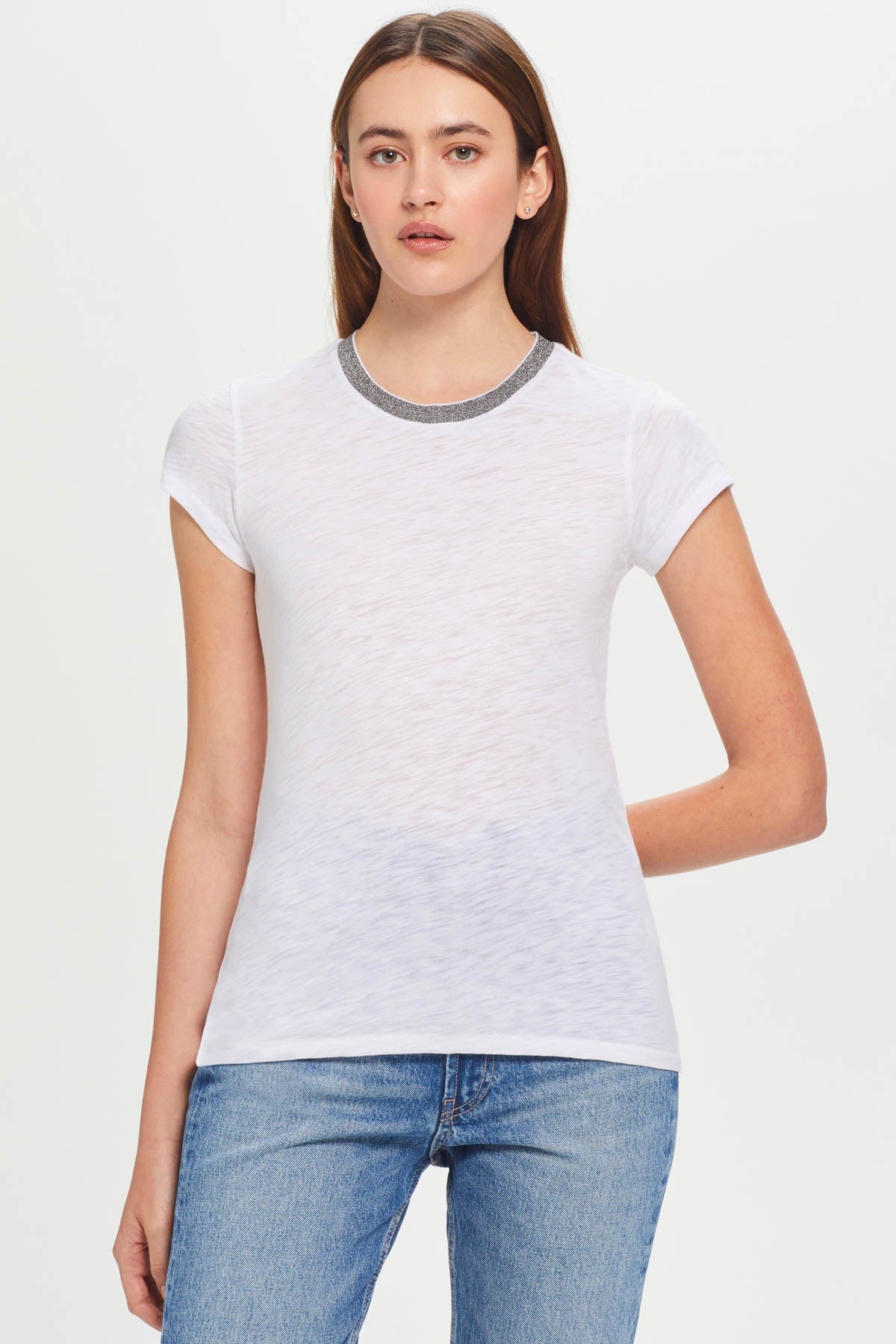 Pavé Ringer Tee - Goldie LeWinter #color_white