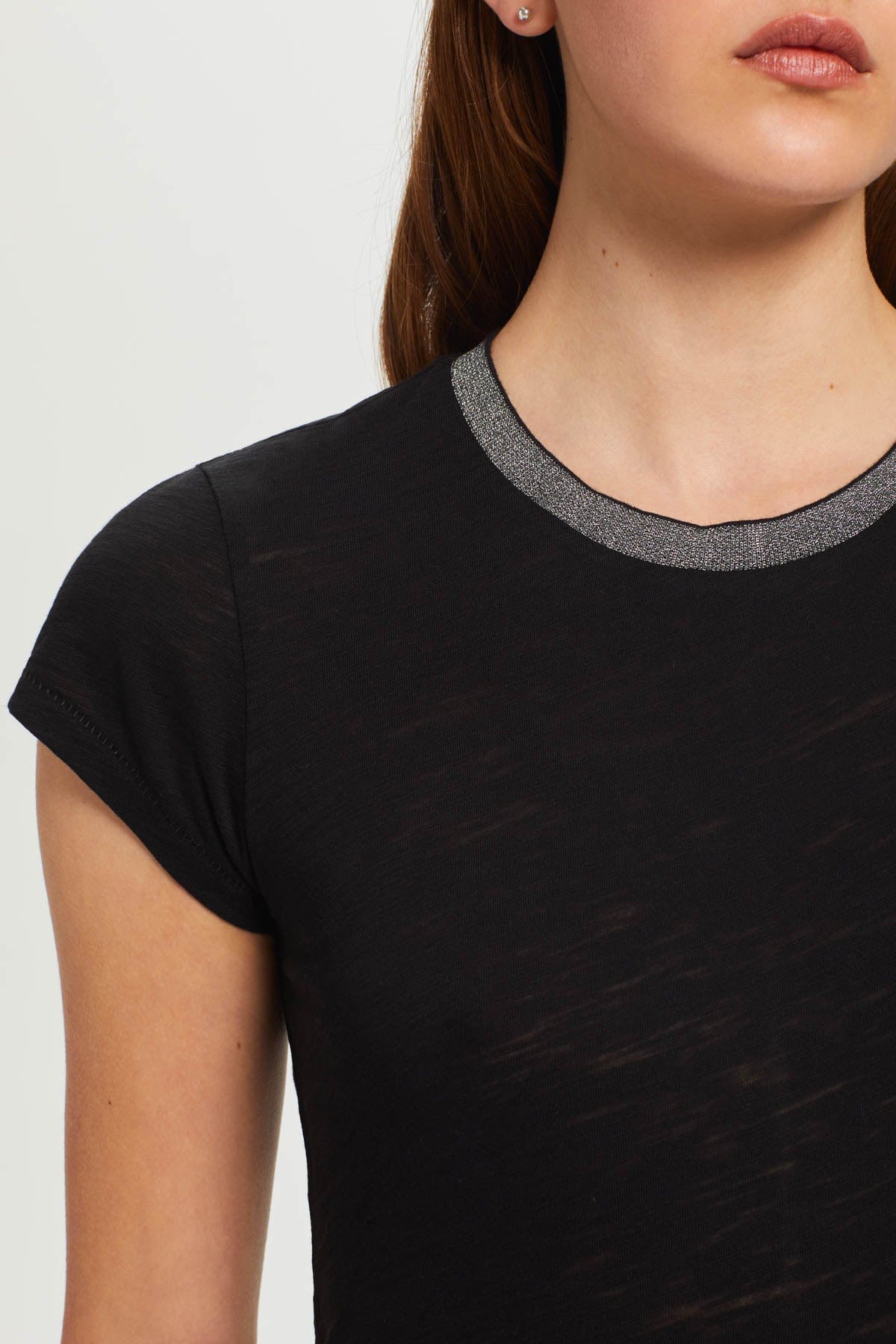 Pavé Ringer Tee - Goldie LeWinter #color_black