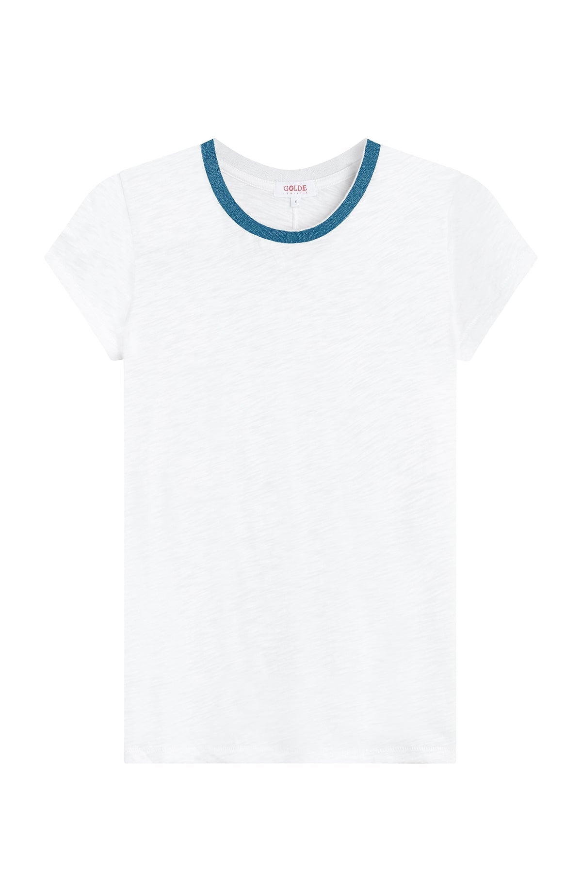 Pavé Ringer Tee - Goldie LeWinter #color_white / astro blue