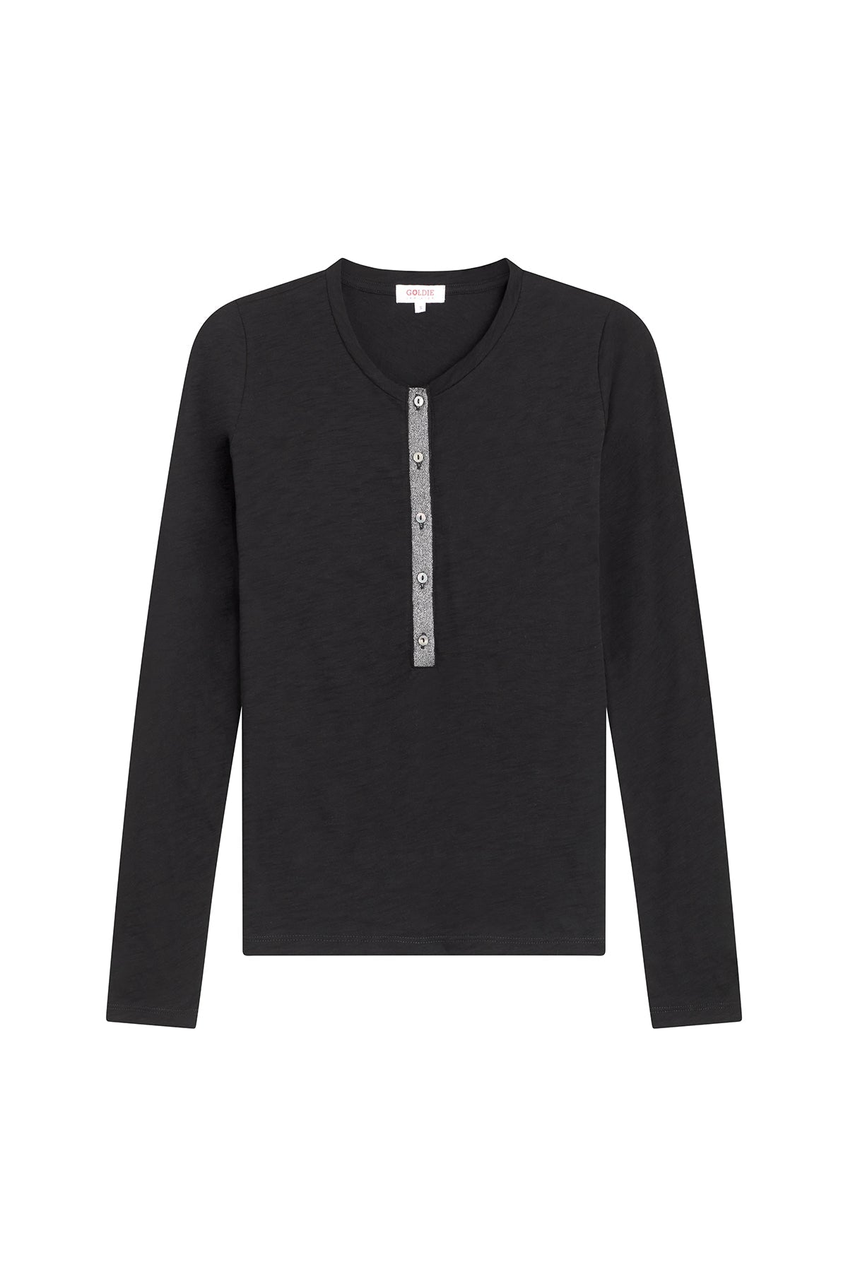 Pavé Shimmer Henley - Goldie LeWinter #color_black