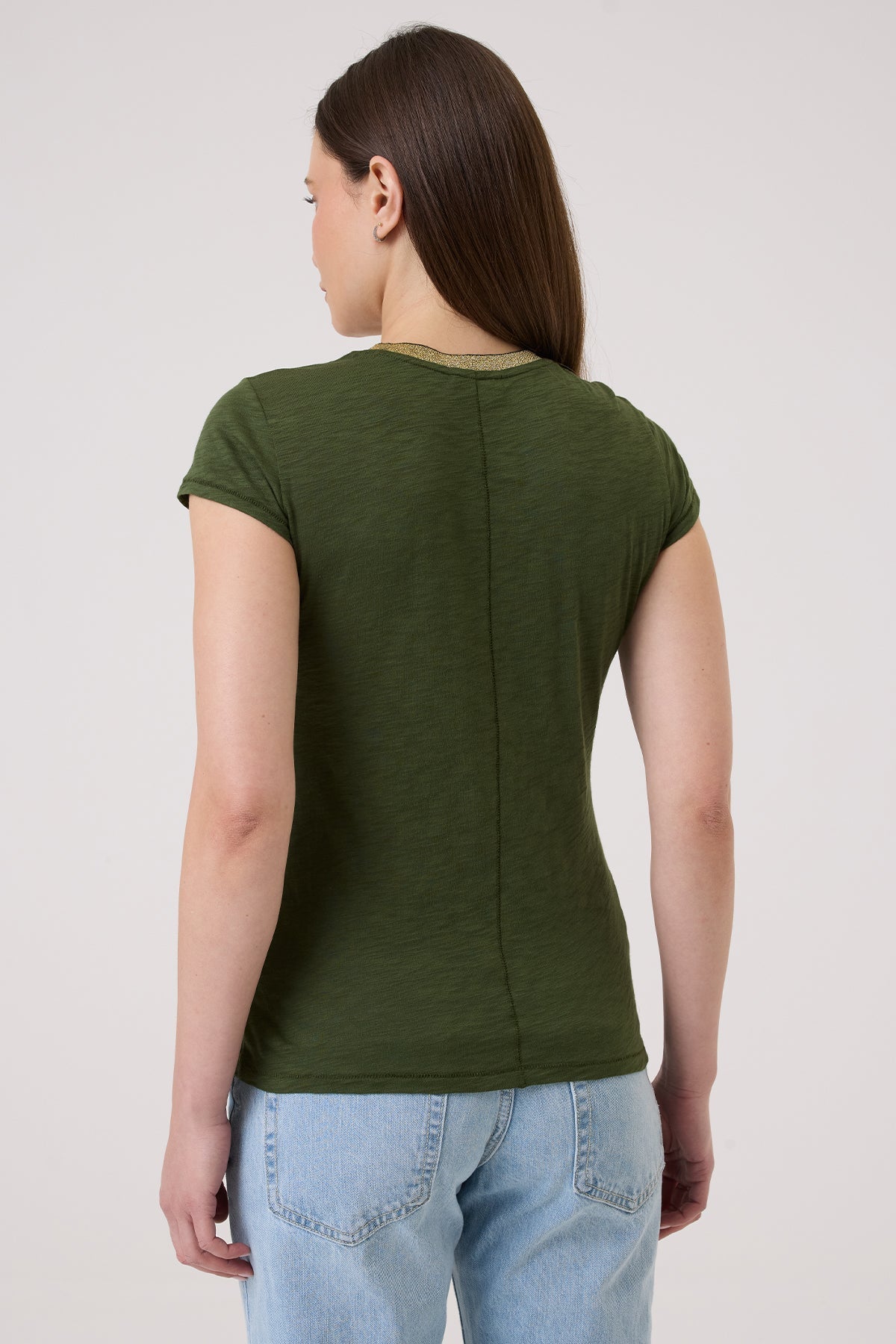 Pavé Shimmer Ringer Tee - Goldie LeWinter #color_holly