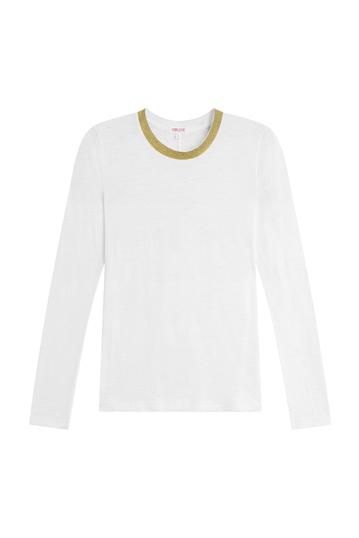 Pavé Shimmer Ringer Top - Goldie LeWinter #color_white