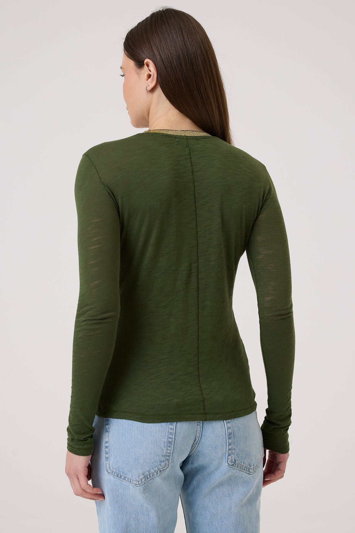 Pavé Shimmer Ringer Top - Goldie LeWinter #color_holly