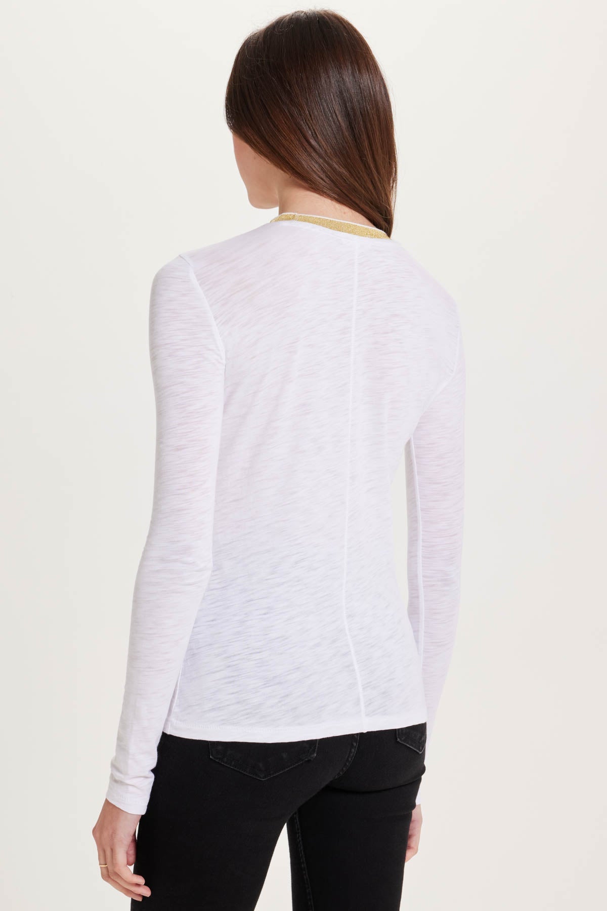 Pavé Shimmer Ringer Top - Goldie LeWinter #color_white