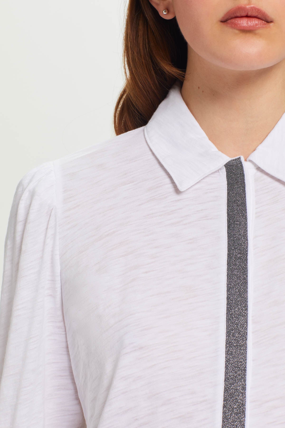 Pavé Shimmer Shirt - Goldie LeWinter #color_white