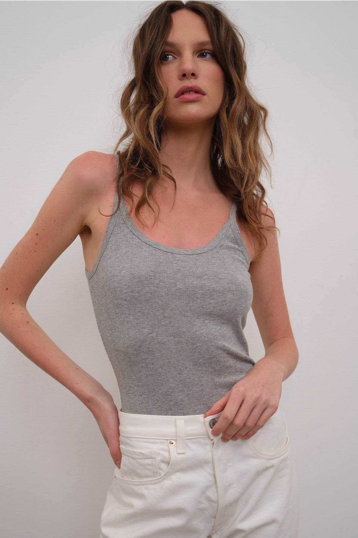 Pointelle Cami - Goldie LeWinter #color_gray heather