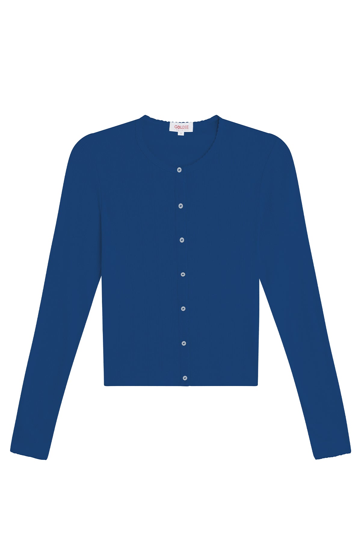 Pointelle Crop Cardigan - Goldie LeWinter #color_estate blue