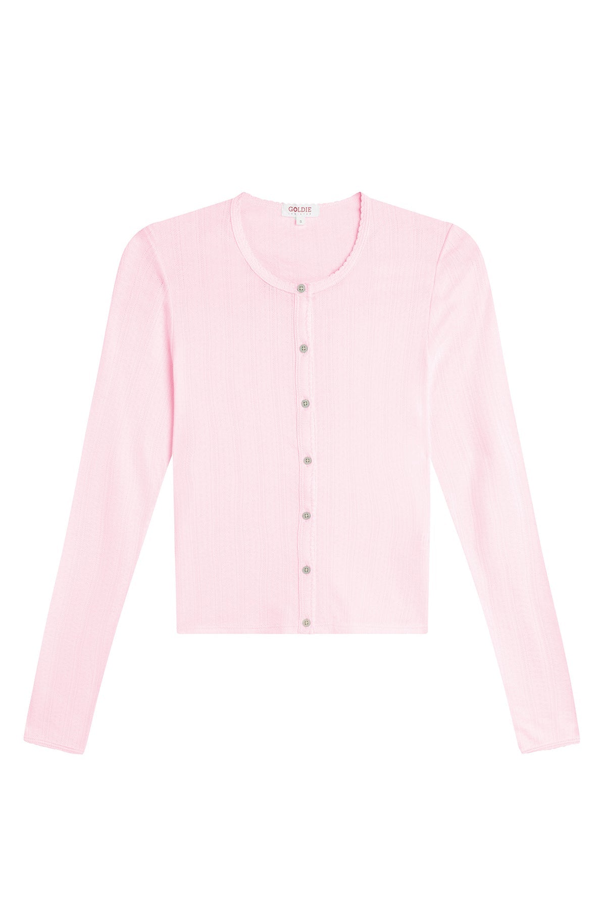 Pointelle Crop Cardigan - Goldie LeWinter #color_cherry blossom