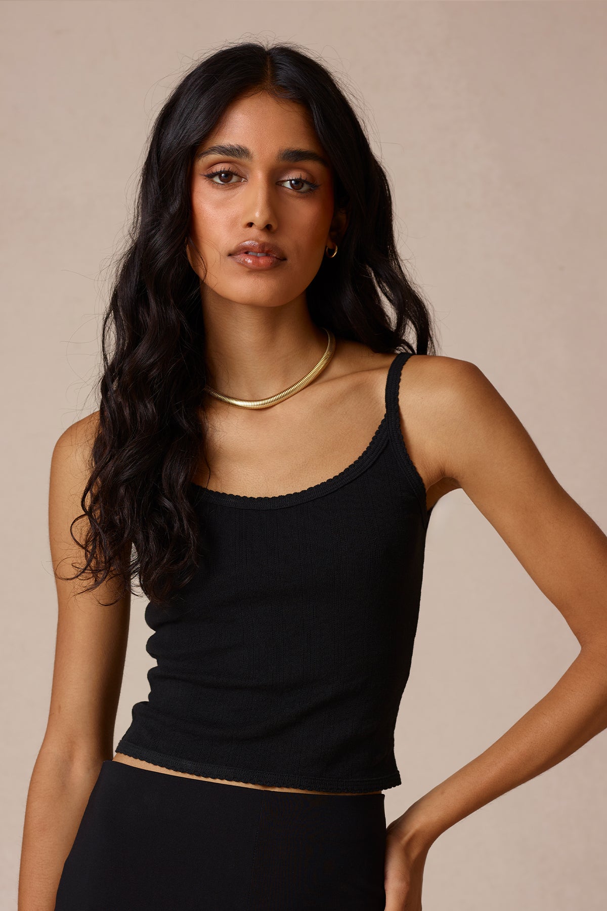 Ellie Cropped Cami - Goldie LeWinter #color_black