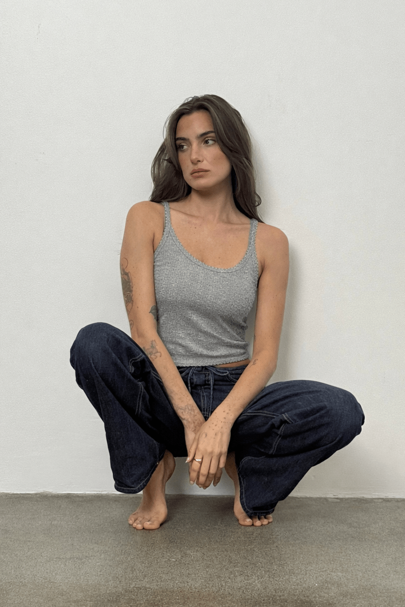 Ellie Cropped Cami - Goldie LeWinter #color_gray heather