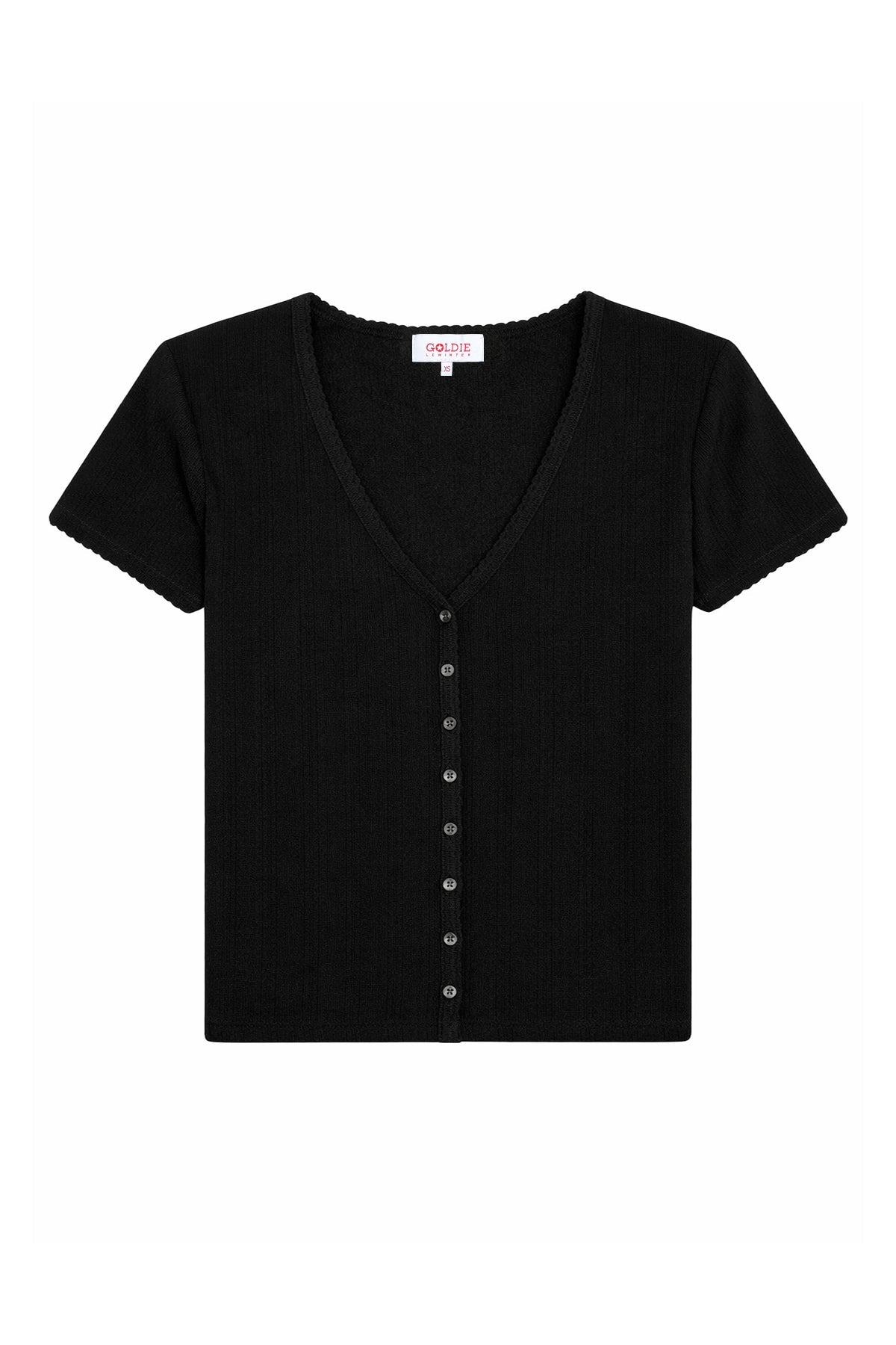 Ellie Cropped Cardigan - Goldie LeWinter #color_black