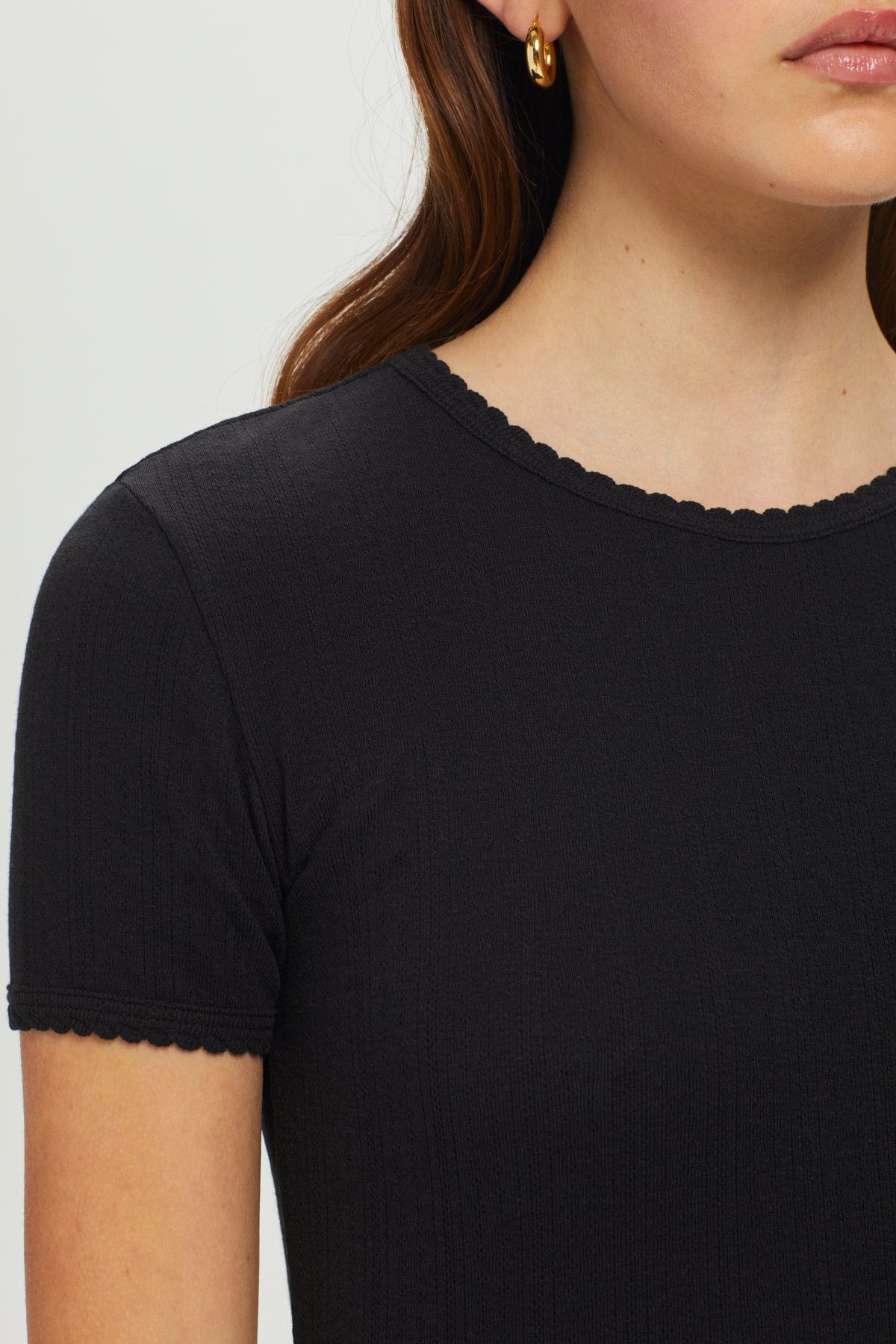 Pointelle Tee - Goldie LeWinter #color_black