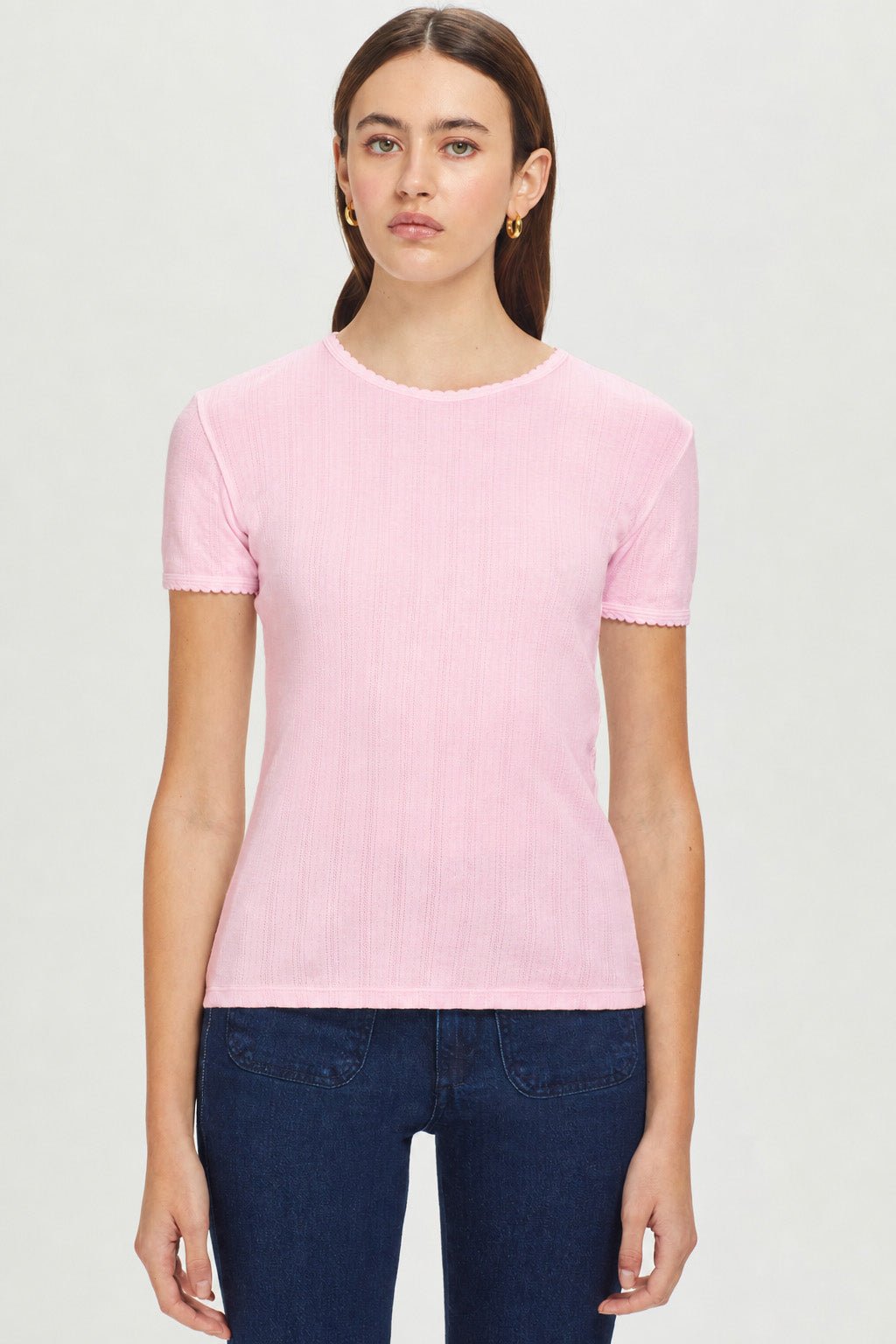 Pointelle Tee - Goldie LeWinter #color_cherry blossom
