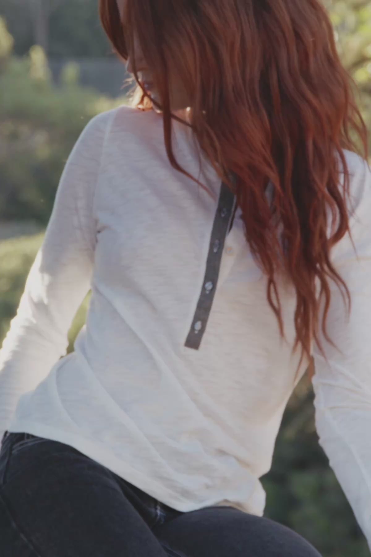 Pavé Shimmer Henley - Goldie LeWinter #color_white