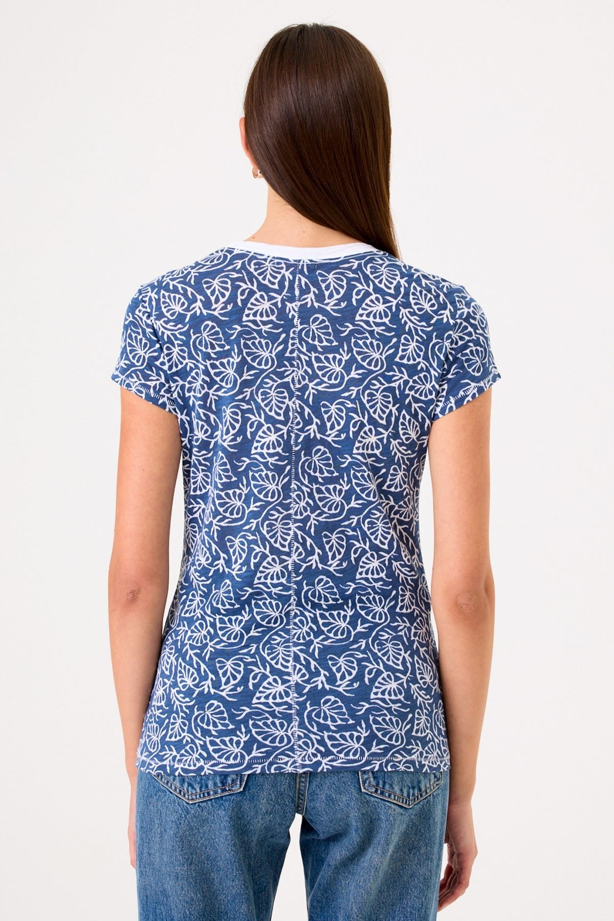 Rainforest Ringer Tee - Goldie LeWinter #color_estate / white