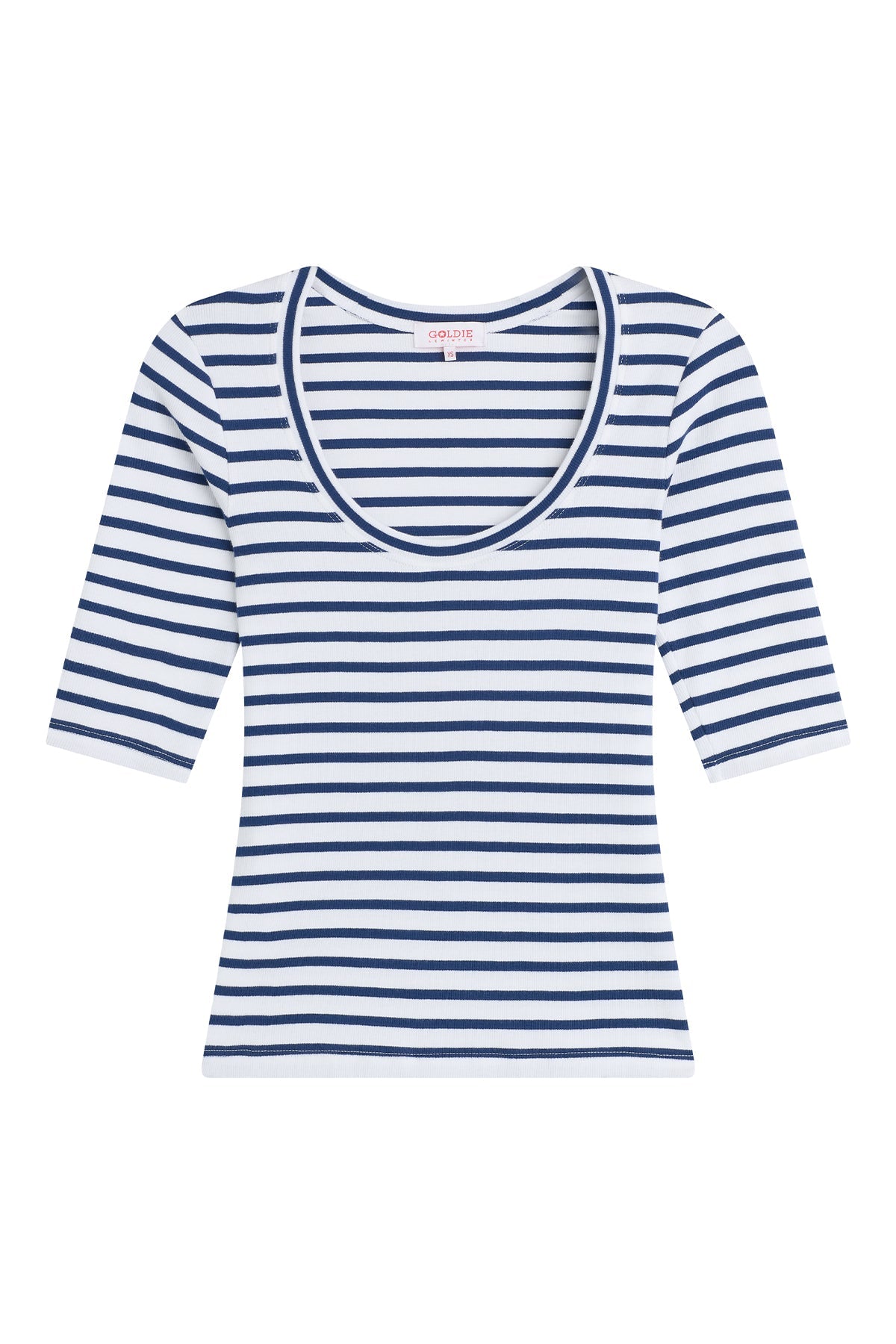 Rebecca Striped Half Sleeve Top - Goldie LeWinter #color_white / estate